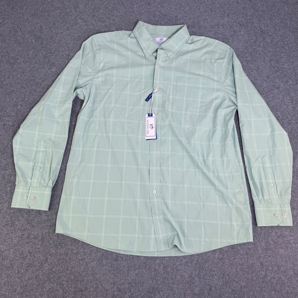 Southern Tide Sport Shirt Mens XL Green New Plaid Intercoastal Manning 8962
